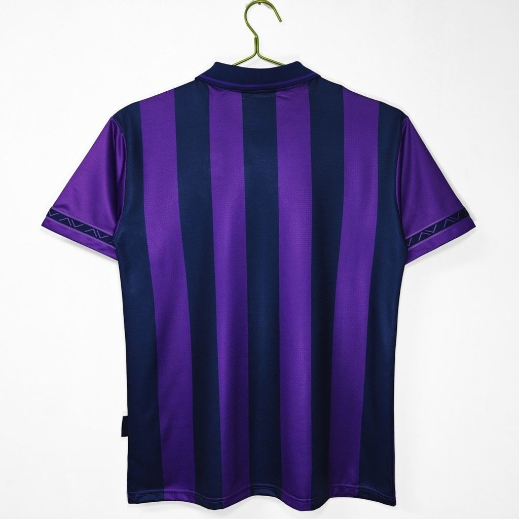Tottenham Hotspur 1995-97 Away Retro Jersey – Classic Purple & Navy Stripe Soccer Shirt