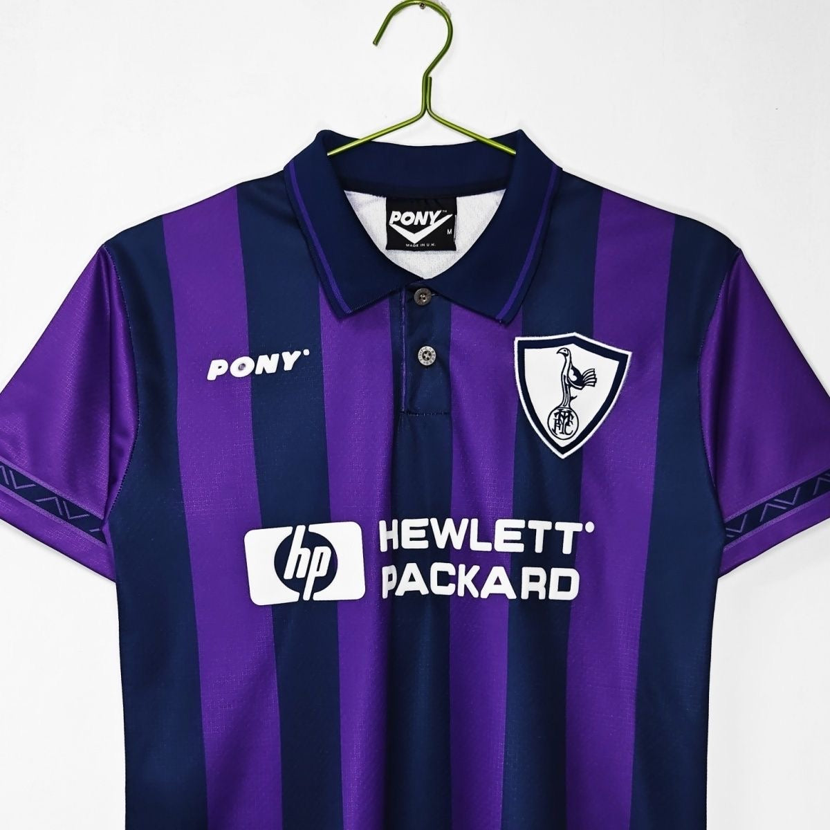 Tottenham Hotspur 1995-97 Away Retro Jersey – Classic Purple & Navy Stripe Soccer Shirt